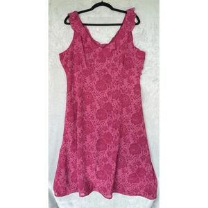 Vintage Y2K Old Navy Slip Dress Womens 16 Pink Floral Ruffle Cottagecore Friends